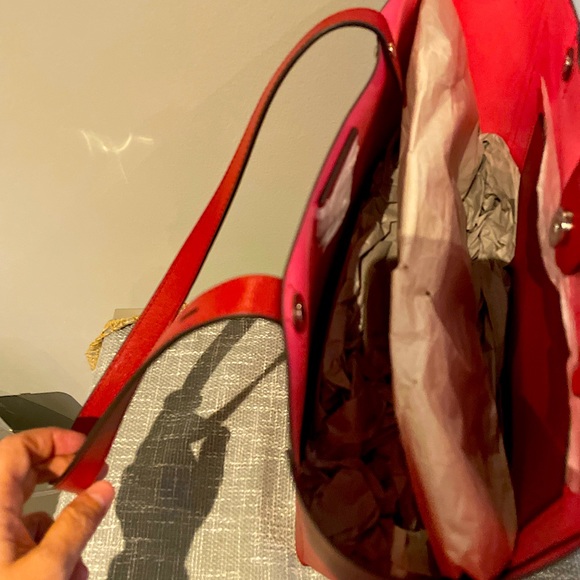 Rebecca Minkoff Red Leather N/S Tote NWT - Picture 2 of 4